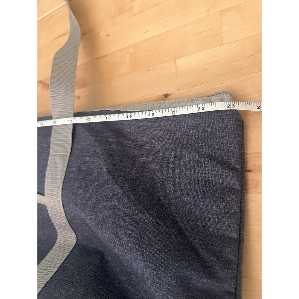 Costco Insulated Cooler Tote Bag Navy Gray Thermal Grocery Picnic Beach Zip Top - Picture 9 of 11